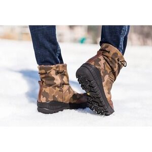 New OTBT Women's 7/38 FANFARE MIMETIC BOOTS Ice Cleats‎ Snow Stabilization Camo